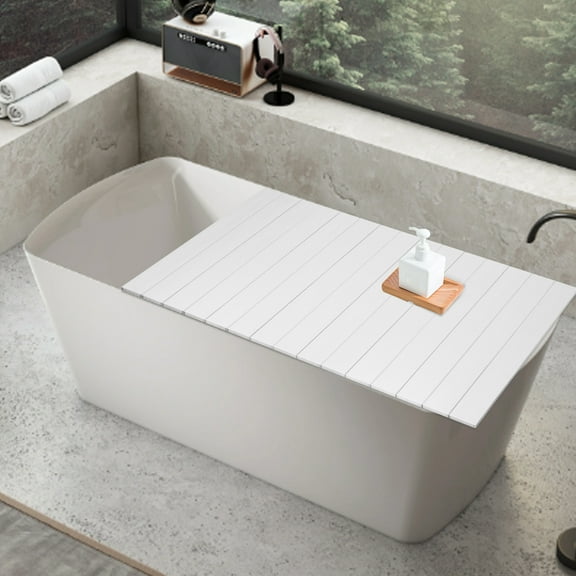 Bath Cover Foldable Bathtub Board, Waterproof, Dustproof Bathtub Tray, Insulation PVC Bathtubs, Durable Insulation Plate for Home, Bathroom