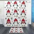 thumbnail image 1 of Bath Curtain & Non-Slip Bath Mat Set 12-Grommet Shower Curtain Memory Foam Bath Rug Penguin Pattern, 1 of 8