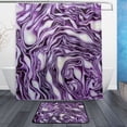 thumbnail image 1 of Bath Curtain & Non-Slip Bath Mat Set 12-Grommet Shower Curtain Memory Foam Bath Rug Purple Color Texture, 1 of 8