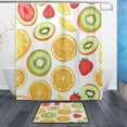 thumbnail image 1 of Bath Curtain & Non-Slip Bath Mat Set 12-Grommet Shower Curtain Memory Foam Bath Rug Sliced Fruit Pattern, 1 of 8