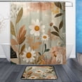 thumbnail image 1 of Bath Curtain & Non-Slip Bath Mat Set 12-Grommet Shower Curtain Memory Foam Bath Rug Vintage Flowers, 1 of 8