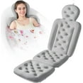thumbnail image 1 of Bath Cushion, Full Body Bathtub Pillow with 160 Suction Cups, Bath Mat for Head and Neck Support, with Laundry Bag (Dark Gray, 51.2" x 16.2"), 1 of 12