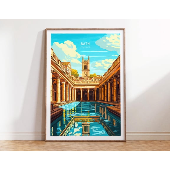 Bath England Historic Roman Architecture Print, Unframed Paper Print Size 8x12