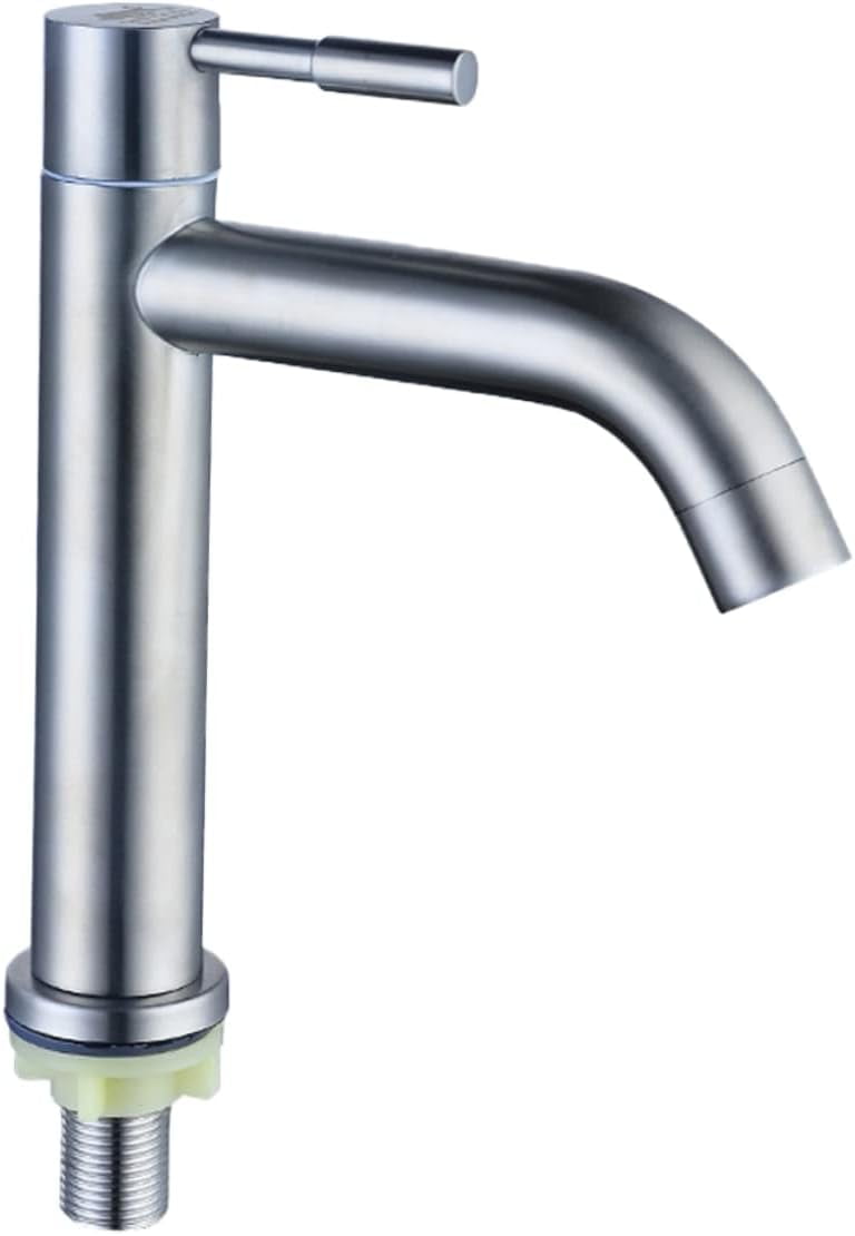 Bath Faucet Bathroom Accessories Bathtub Faucet Stainless Steel Water Tap Home Water Faucet Waterfall Faucet Single Cold Faucet Spout Sprayer to Rotate Single Handle Silver Outdoor