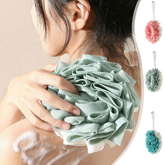 Bath Flower Rubbing Ball Two-Color Large Foaming Net for Luxurious Lather Gentle Exfoliation Not Easy to Scatter with Secure Bath Belt Rope for Spa Day Relaxation and Daily Skin Care Topliu