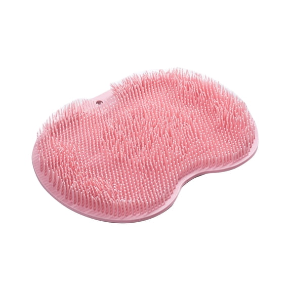 Bath Foot Scrubber Mat, Shower Back Scrubber and Foot Cleaner Pad, Non Slip Mat for Bathroom Floor 12x9Inch Pink