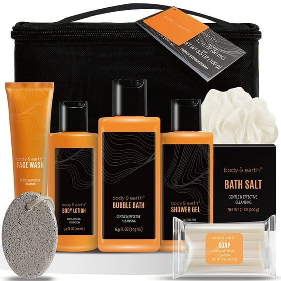 Bath Gift Basket Sets for Men - 8pcs Citrus Scented Bath & Body Set Relaxing Birthday Gifts for Fathers Day At Home Spa Kits