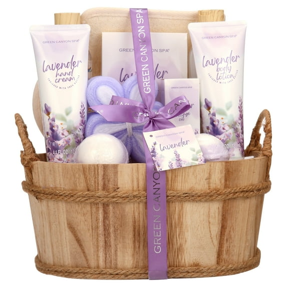 Bath Gift Sets for Women, 11pcs Lavender Spa Baskets Gift Kits, Relaxing Valentines Day Birthday Gifts for Mom Her