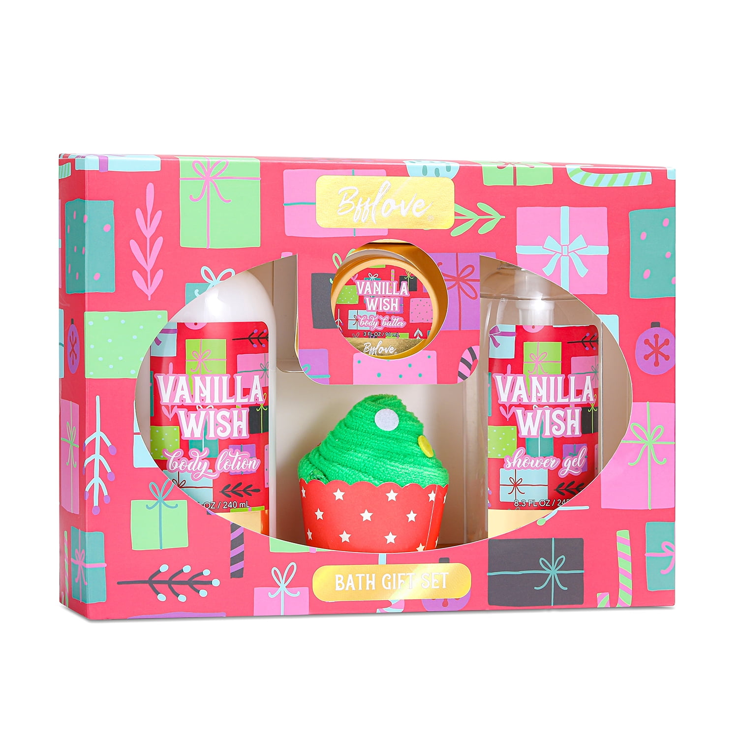 Bath Gift Sets for Women - 4 Pcs Vanilla Spa Set Box, Perfect for ...