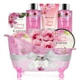 thumbnail image 1 of Body & Earth Bath Gift Sets for Women Valentine's Day Gifts, 8 Pcs Cherry Blossom & Jasmine Spa Baskets, Beauty Birthday Gifts for Her, 1 of 13