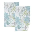 thumbnail image 1 of Bath Hand Towel 2 Pcs Beach Coastal Seastars Floral Seaweed Absorbent Face Towel Soft Breathable Cotton Towel Set for Bathroom Kitchen Hotel Spa Gift Decor, 1 of 8
