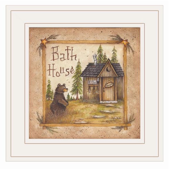 TrendyDecor4U Bath House By Mary Ann June Framed Print MARY290-226G