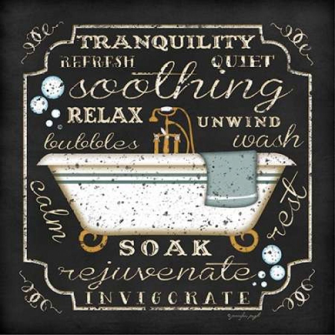 Bath II - Black and White Canvas Art - Jennifer Pugh (24 x 24)