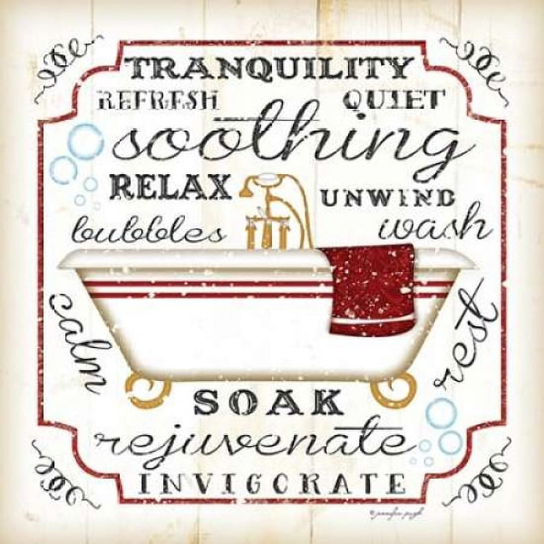 Bath II - White and Red Canvas Art - Jennifer Pugh (24 x 24)