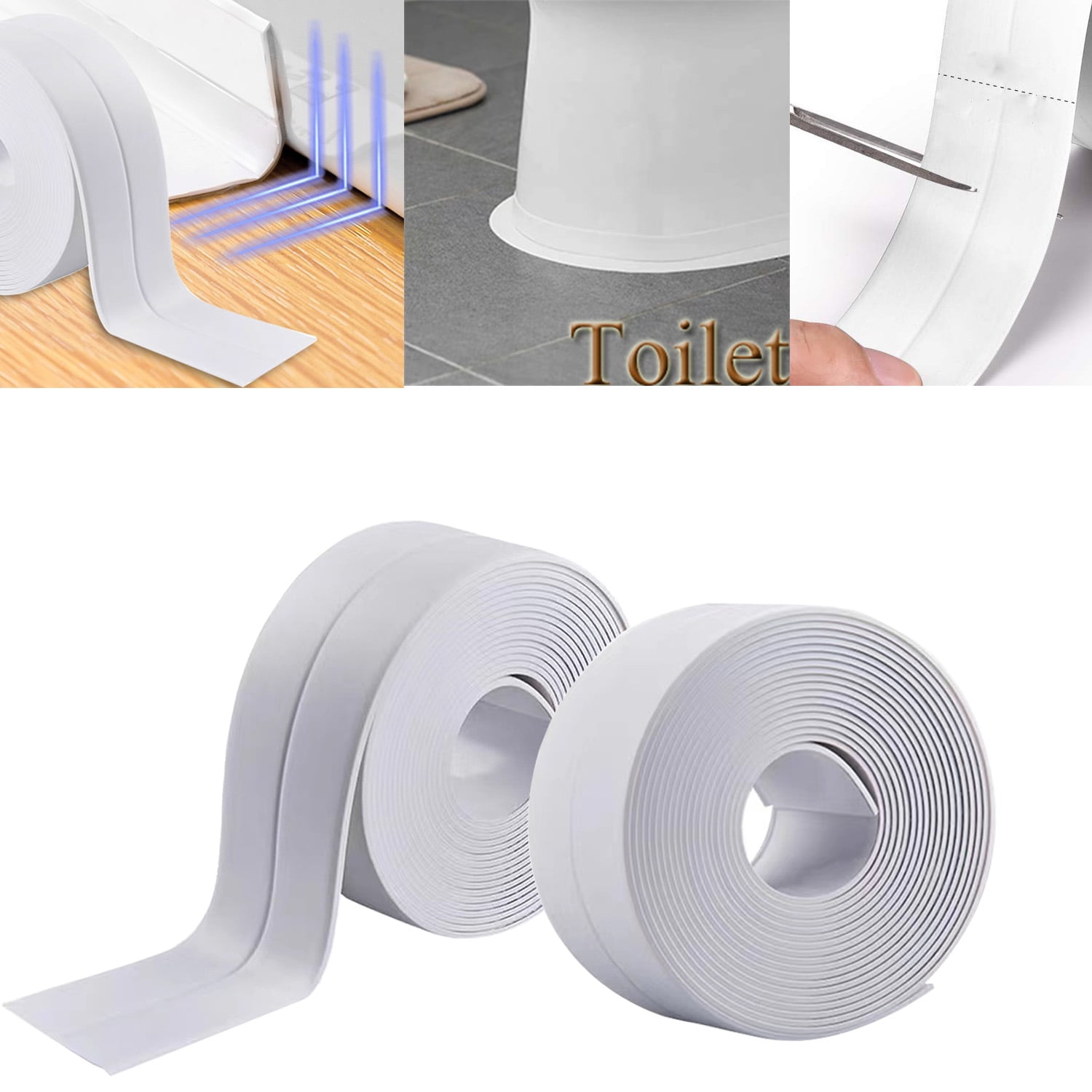 Bath & Kitchen Caulk Tape Sealant Strip,PVC Self Adhesive Tub and Wall Sealing Tape Caulk Sealer