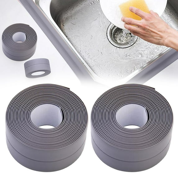 Bath & Kitchen Caulk Tape Sealant Strip, PVC Self-Adhesive Tub & Wall Sealing Tape, Shower Tile Sealer
