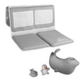 thumbnail image 1 of Bath Kneeler Set with Toy Organizer - Bath Spout Cover Gray Sea Lions + Free Bath Toys, 1 of 7