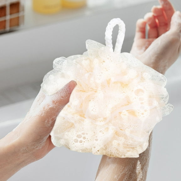 Bath Loofah under $5! Yannianjz Large Bath Scrubber with Hanging Loop, 50g Nylon Mesh Bath Sponge for Body Wash, Exfoliating Shower Loofah for Back Cleaning, Bathroom Body Scrubber for Men Women