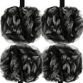 thumbnail image 1 of Bath Loofah Large 60g Shower Sponge Body Scrubber Mesh Pouf for Men and Women, Set of 4 (Black), 1 of 7