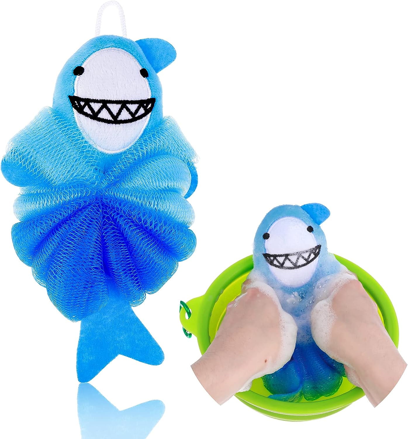 Kids Bath Sponge - Cartoon Body Scrubber Shower, Cute Animal Mesh Bath Shower | Bath Shower Sponge Shower Ball Cartoon Loofah Bath Sponge Bath Accessory For Kids Women Seamless Hook