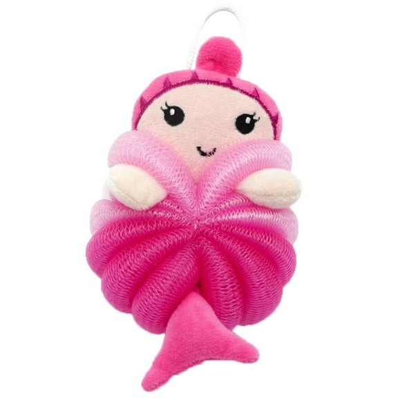 Bath Loofahs Kids Toddler Body Loofahs Cute Cartoon Kids Loofah Kid Bath Sponges Loofah Bath Pouf Body Scrubber Mesh Loofah Sponges for Children Shower Washing Exfoliating (Pink )