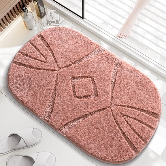 Bath Mat under $5! Cagogo Leaf Stripe Bathroom Mat, Anti-Slip Floor Mat, Absorbent Door Mat, Household Bathroom Rug, Non-Slip Toilet Mat, Water Absorbent Mat, Home Safety Mat