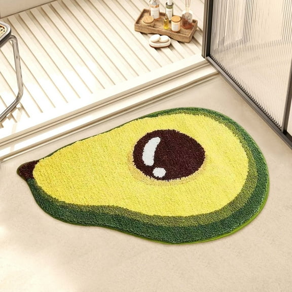 Bath Mat under $5! Xqxayjr Fruit Shaped Bath Mat, Super Soft and Absorbent Bathroom Carpet, Non-Slip K-ids Bath Mat with Fast Drying, Cute Fruit Rug for Children's Room and Bathroom