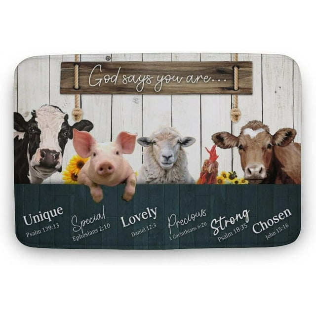 Bath Mat Animals Farm Door Mat for Home Entrance, Floor Mats for