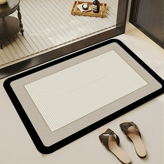 Bath Mat, Bath Rug, Non-Slip Absorbent Machine Washable Quick Dry Soft Front Door Carpet, Rubber Backing Diatomite Material for Bathroom Kitchen Laundry Floor