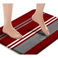 thumbnail image 1 of Bath Mat for Bathroom, Bathroom Mats Rugs No Silp Red Gray Stripes Washable Cover Floor Rug Carpets Floor Mat Bathroom Decorations 16x24 Inches for Kitchen Bedroom Indoor, 1 of 6