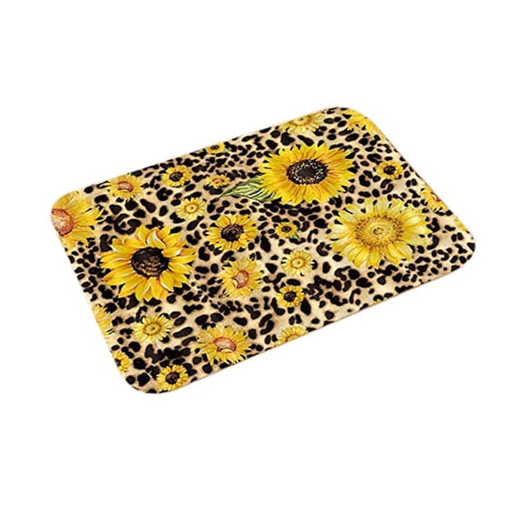 Bath Mat for Bathroom, Bathroom Mats Rugs No Silp, Yellow Sunflower Washable Cover Floor Rug Carpets Floor Mat Bathroom Decorations 16x24 Inches for Kitchen Bedroom Indoor