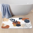 thumbnail image 1 of Bath Mat for Bathroom Boho Plant Green Brown Shaggy Bathroom Mat Non Silp Water Absorbent Bath Rug Soft Washable Floor Rug Round Lines Leaf for Tub Showers Laundry Room Decor, 1 of 6