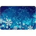 thumbnail image 1 of Bath Mat for Bathroom Christmas Snowflake Blue Xmas Winter Rugs Shower Mats Memory Foam Rug Non Slip Floor Small Carpet Soft Light Absorbent Washable for Home Hotel Decor 15.7 X 23.6 inch, 1 of 6