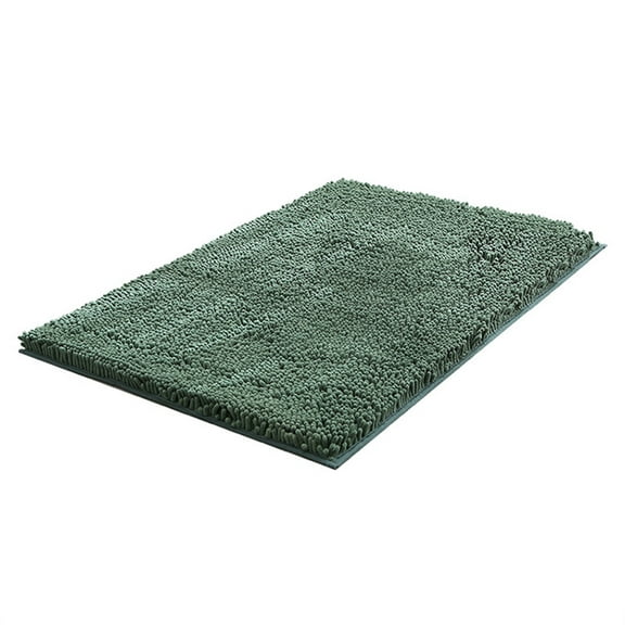 Bath Mat for Bathroom, Hwkond Luxury Chenille Bath Rug, Extra Soft And Absorbent Bathroom Mat Rugs, Machine Washable, Non-Slip Plush Carpet Runner For Tub, Shower, And Bath Room,Green,15.75x23.62in