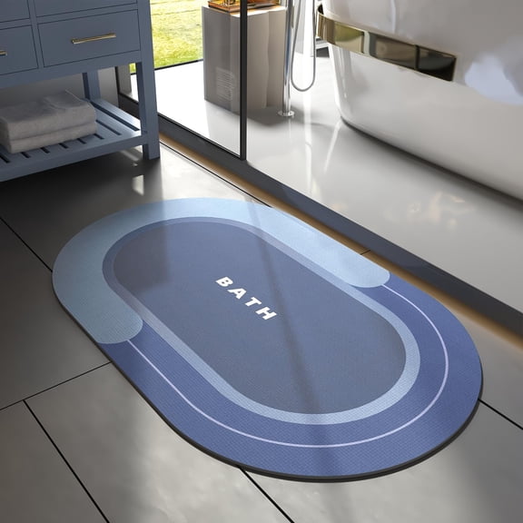 Bath Mat-Bathroom Mat Bathroom Rug Absorbent Non Slip Quick Dry Stain Resistant Bath Mat Rug for Bathroom Floor Bathmat-Easy Care Shower Rug for Outside Bathtub Shower Room 17"x27.6" Grey