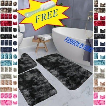Bath Mat-Bathroom Mat Rug Non Slip Super Absorbent Stain Resistant Quick Dry Thin Bathroom Rug-Bath Mats for Bathroom Floor Bathtub Vanity-Bathmat Bath Rug Easy Care