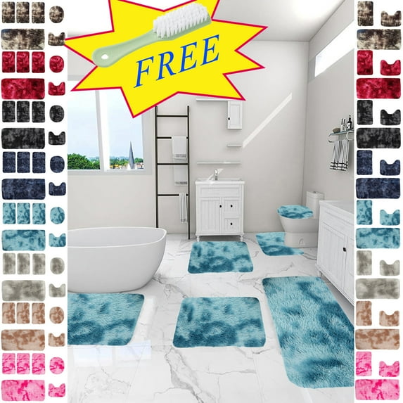 Bath Mat-Bathroom Mat Rug Non Slip Super Absorbent Stain Resistant Quick Dry Thin Bathroom Rug-Bath Mats for Bathroom Floor Bathtub Vanity-Bathmat Bath Rug Easy Care