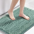 thumbnail image 1 of Bath Mat for Bathroom Non Slip Luxury Chenille Ultra Soft Bath Rugs 24x36 Absorbent Non Skid Shaggy Rugs Washable Dry Fast Plush Area Carpet Mats, Eggshell Blue, 1 of 6