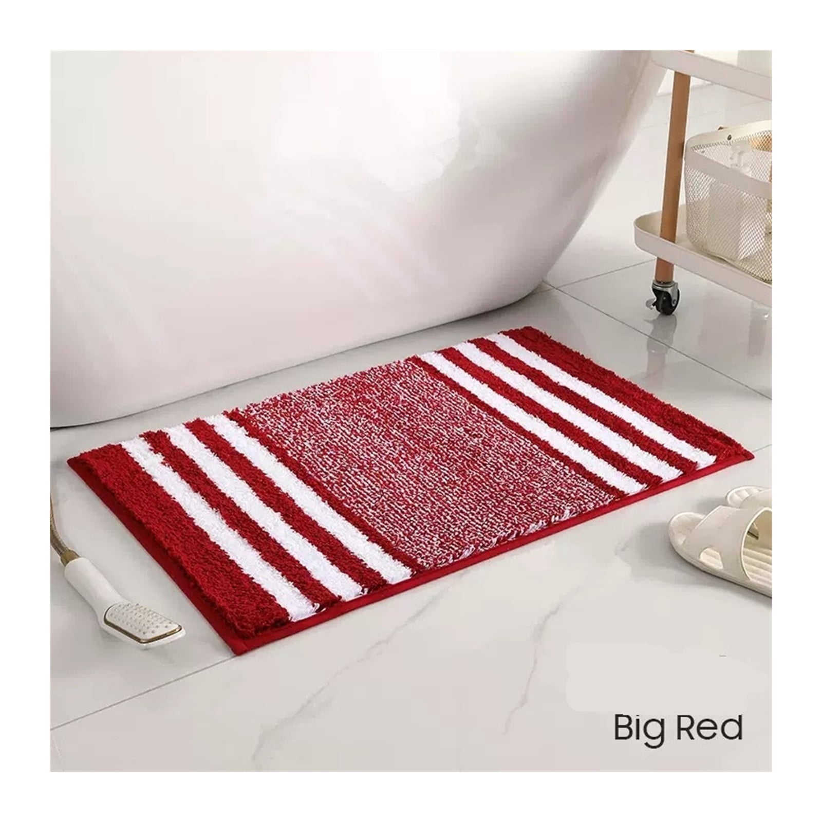 Bath Mat, Bathroom Rug Set, Non Slip Absorbent Quick Dry Bath Room Runner Rugs, Extra Soft Microfiber Washable Machine Tub Bathtub Shower Floor Carpet, Blue & White