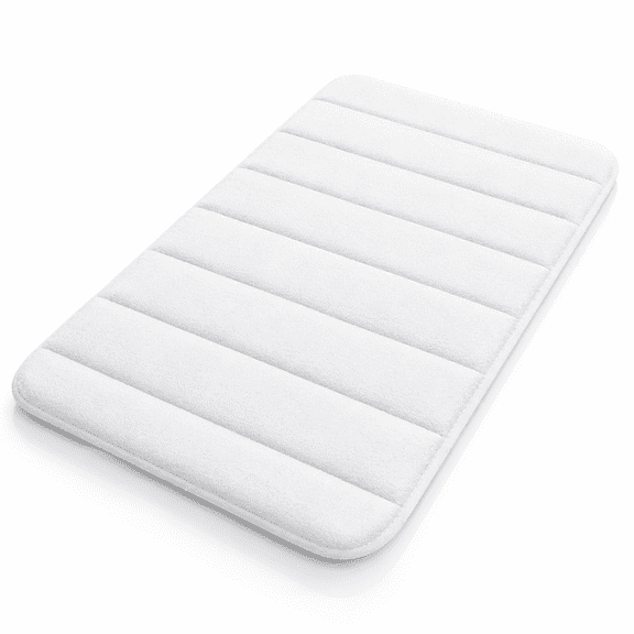 Bath Mat Bathroom Rugs,Extra Soft Non Slip Absorbent Bathroom Rug,Machine Wash Dry,Thick Bath Rug Carpet for Bathroom Floors,Tub and Shower,24"x16",White