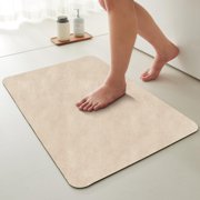 Bath Mat, Bathroom Rugs Non Slip Washable Thin Absorbent Quick Dry Bath Mat Fits Under Door Bathroom Floor Mat Perfect for Bath, Shower, or Sink 16"x24" Dark Grey
