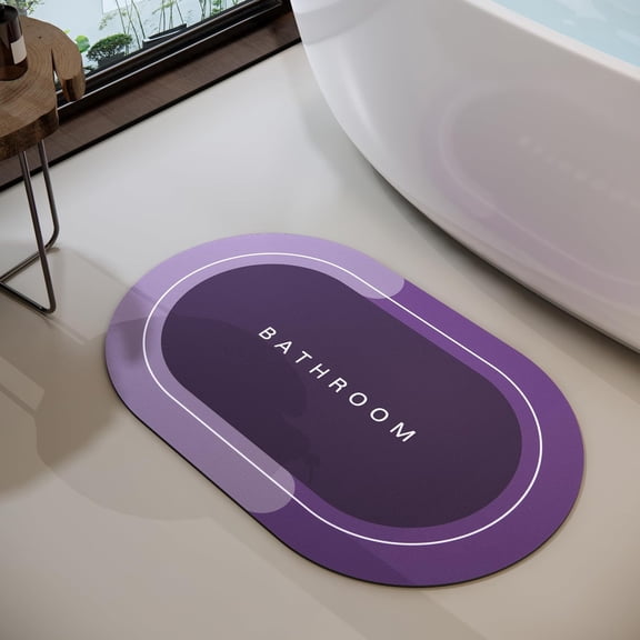 Bath Mat, Bathroom Rugs Super Absorbent Shower Mats Quick Dry Thin Rubber Mats for Bathroom Floor Fit Under Door Bath Mat for Bathroom Non Slip, Shower Rug for Bathtub, Shower (17"x27.6", Grey)