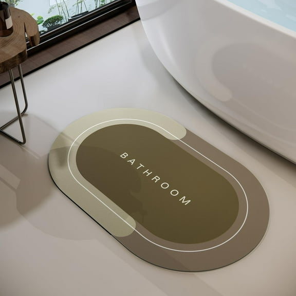 Bath Mat, Bathroom Rugs Super Absorbent Shower Mats Quick Dry Thin Rubber Mats for Bathroom Floor Fit Under Door Bath Mat for Bathroom Non Slip, Shower Rug for Bathtub, Shower (17"x27.6", Grey)