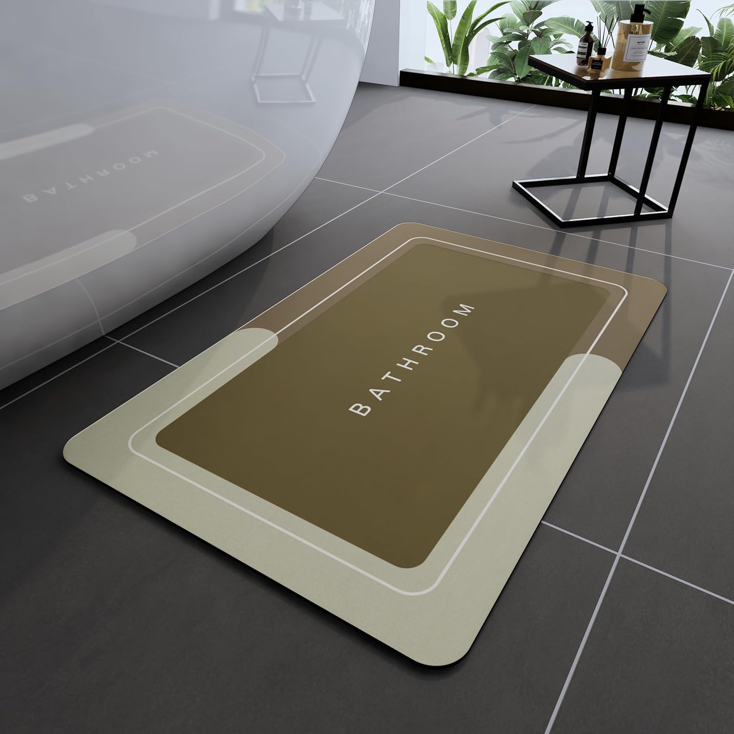 Bath Mat, Bathroom Rugs Super Absorbent Shower Mats Quick Dry Thin ...