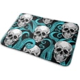 thumbnail image 1 of Bath Mat Blue Octopus and Sugar Skull Indoor Outdoor Entrance Door Mat Non-Slip Bath Rug Bathmat Decor Small Area Rug Carpet Kitchen Door Mats Floor Mats Home Decor 32 x20 Inch, 1 of 5