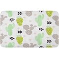 thumbnail image 1 of Bath Mat Cactus Plant Pattern Abstract Hipster Desert Nature Fabric Print Green Mint Cacti Cozy Bathroom Decor Bath Rug with Non Slip Backing 24 x16 Inch, 1 of 5