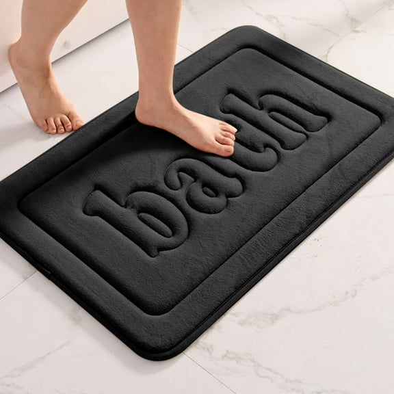 Bath Mat Floor Rug, Absorbent Fiber, Machine Washable, Non-slip Backing, Soft Shag Comfort, Quick-dry Bathroom for Tub and Sink, Topliu