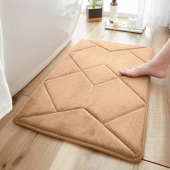 Bath Mat Floor Rug, Golden Velvet, Super Absorbent Fiber, Non-slip Backing, Machine Washable, Quick-dry Bathroom, Topliu