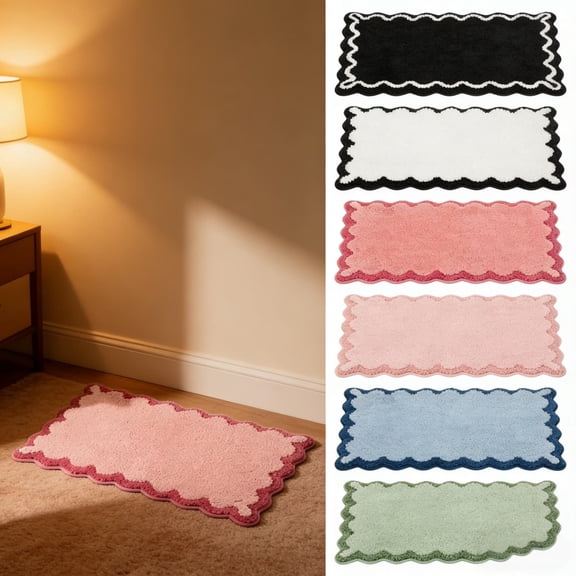 Bath Mat Floor Rug - Stain-resistant Wool Velvet, Water-absorbent Dirt Pad, Non-slip Bathroom , Odor-blocking Technology, Topliu