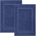 thumbnail image 1 of Bath Mat Floor Towel Set - Absorbent Cotton Hotel Spa Shower/Bathtub Mats [Not a Bathroom Rug] (Navy, 2 Pack (16"x24")), 1 of 6